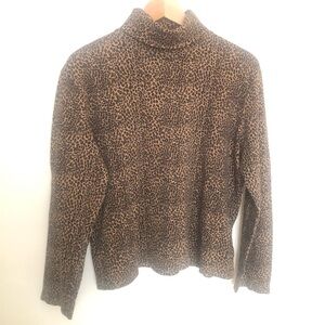 Vintage Animal Print Turtleneck by Jones New York - XL